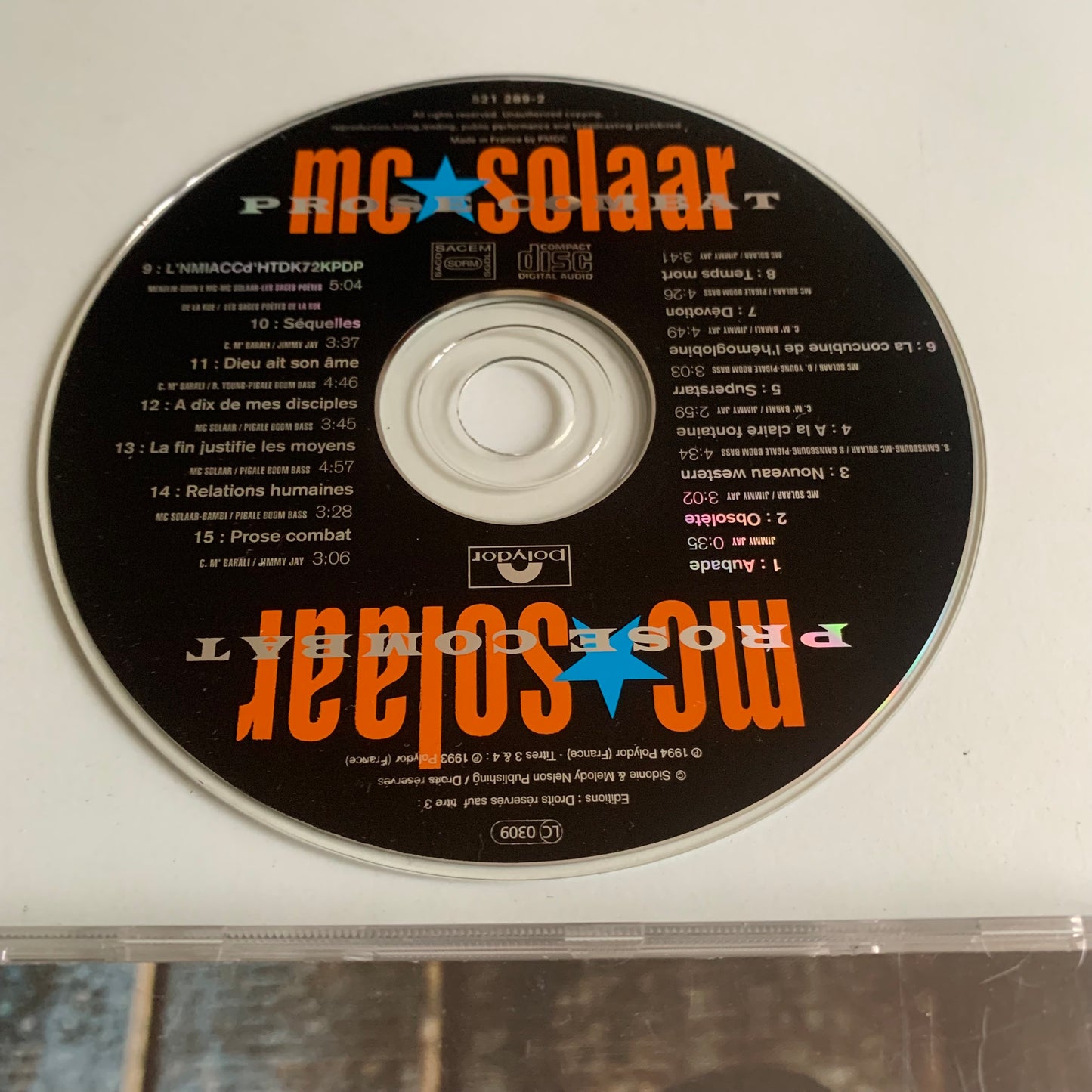 CD - MC Solaar - Prose Combat - 1994