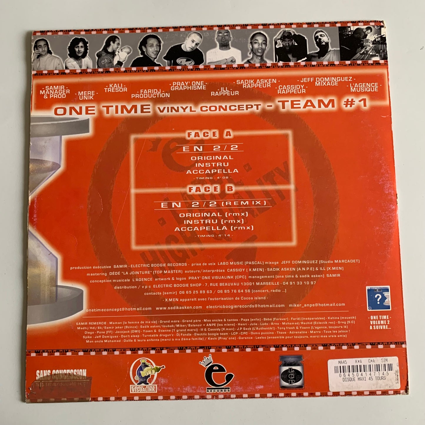 Electric Boogie Records - Sadik Asken & X.Men - One Time Volume 1 - 12” 2000 Occasion