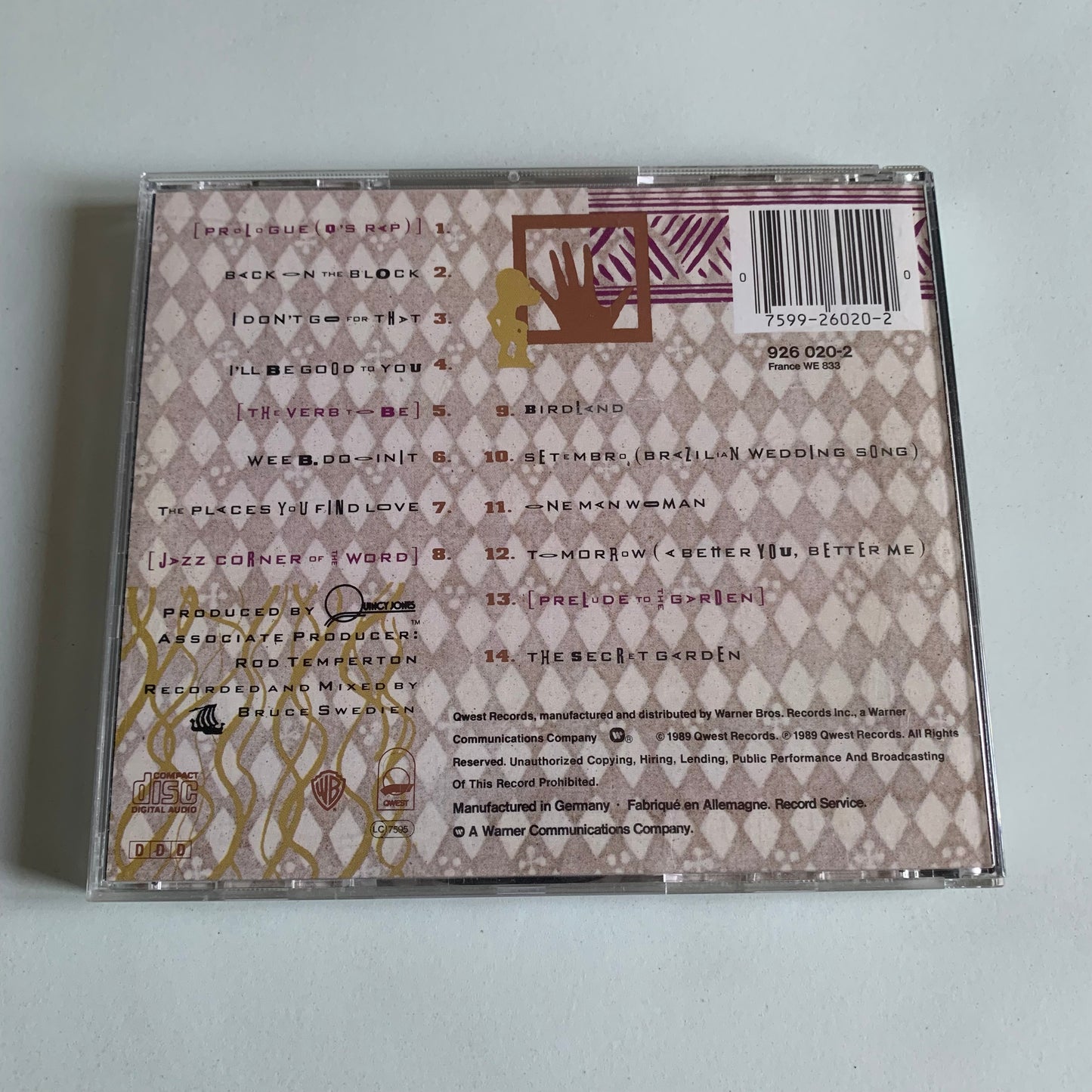 CD - Quincy Jones - Back On The Block - 1989