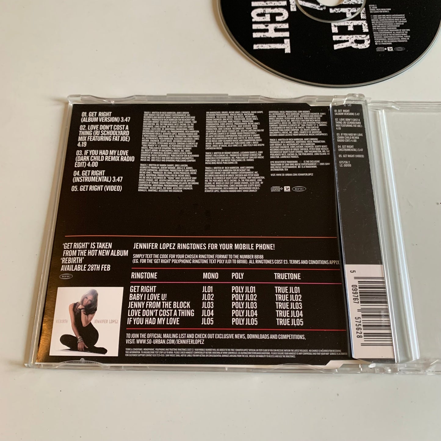 CD - Jennifer Lopez - Get Right - Single 2005 Occasion