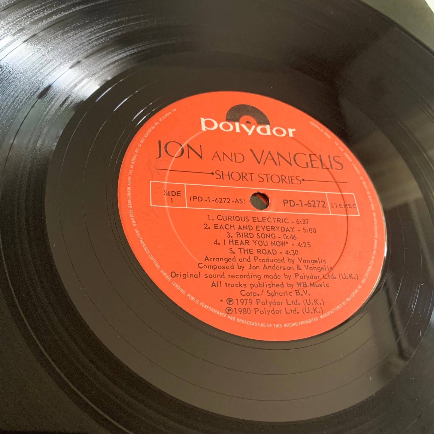 Jon And Vangelis - Short Stories - LP 1980 Occasion