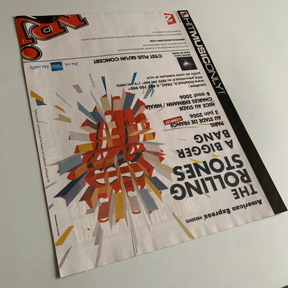 Affiche Originale The Rolling Stones - Concert Stade 2006 - Page de Magazine 30x23cm