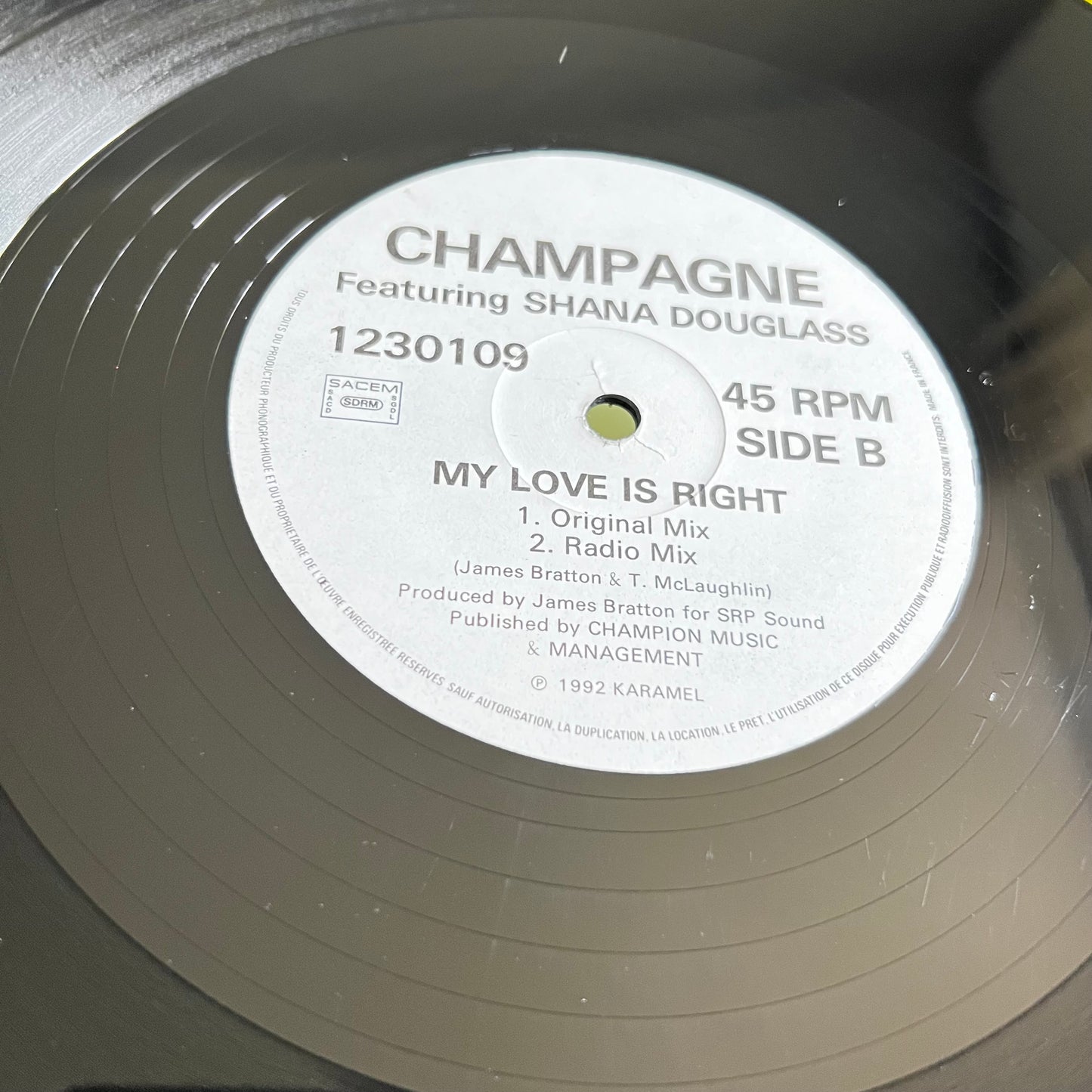 Champagne - Shana Douglass - My Love Is Right - Single 1992