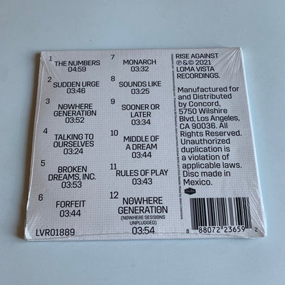 CD - Rise Against - Nowhere Generation - 2021 Neuf sous Blister
