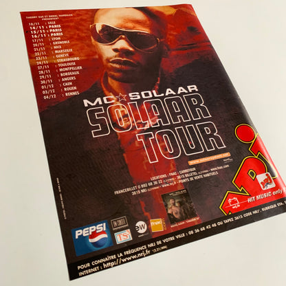 Affiche Originale Mc Solaar - Concert Tour 2001 - Page de Magazine 30x23cm