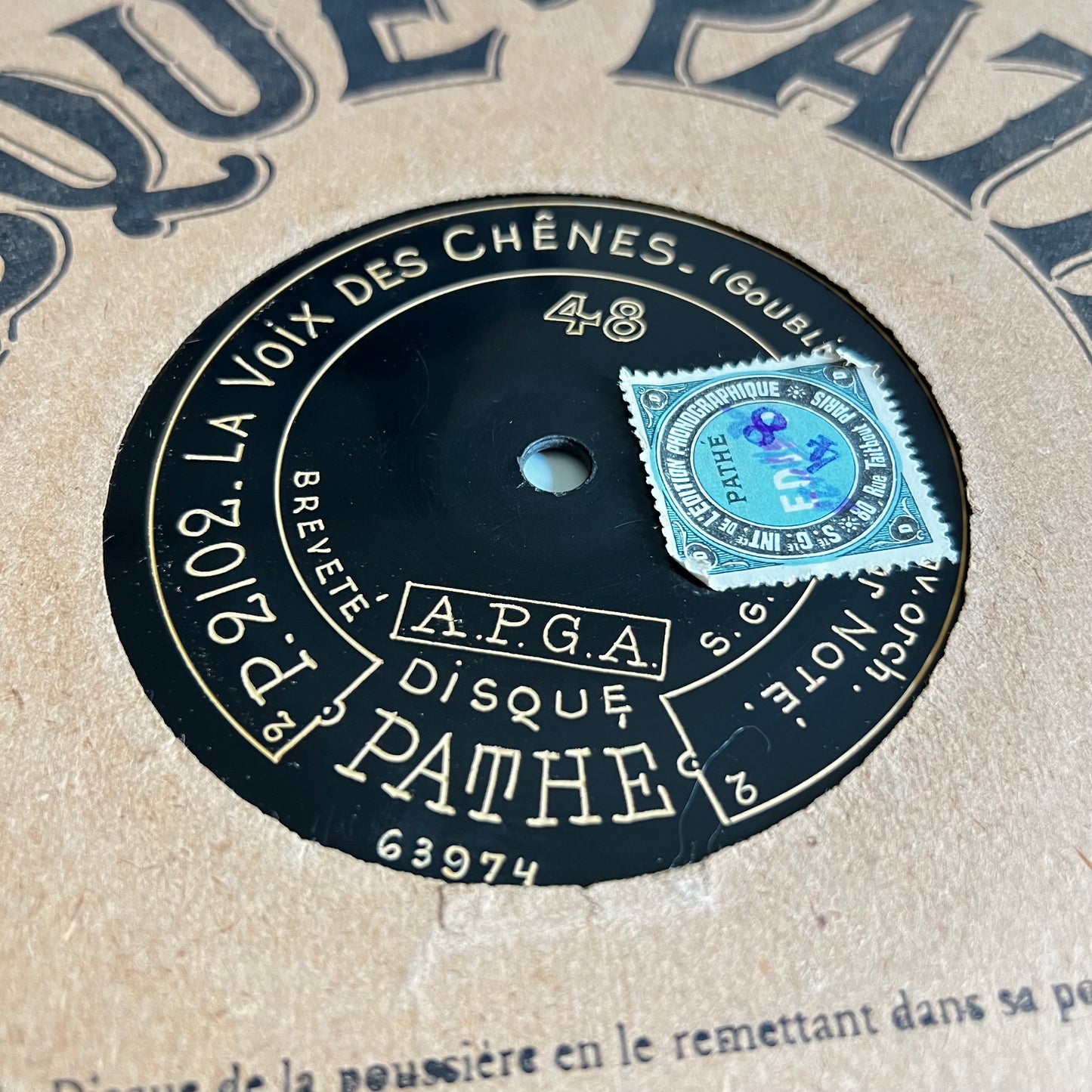 Disque Pathé - Pauvres Fous - La Voix Des Chênes - 29cm