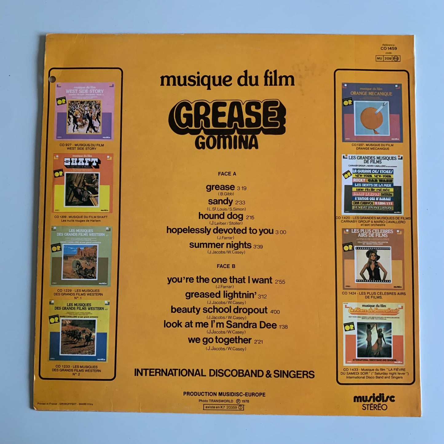 International Discoband & Singers - Grease (Gomina) - LP 1978
