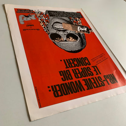 Affiche Originale Stevie Wonder - Concert Cannes 1984 - Page de Magazine 30x23cm