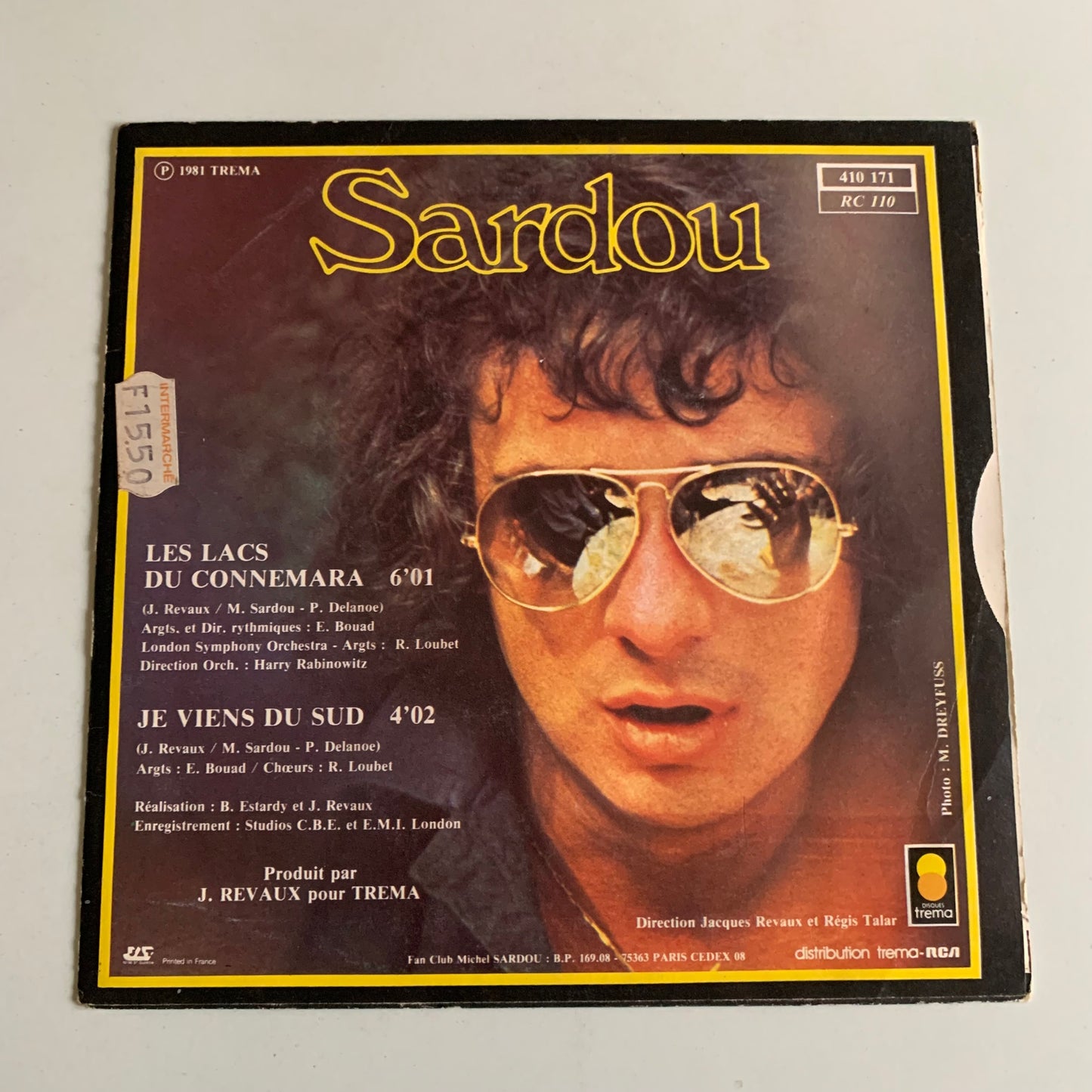 Michel Sardou - Les Lacs Du Connemara / Je Viens Du Sud - Single 1981 Occasion