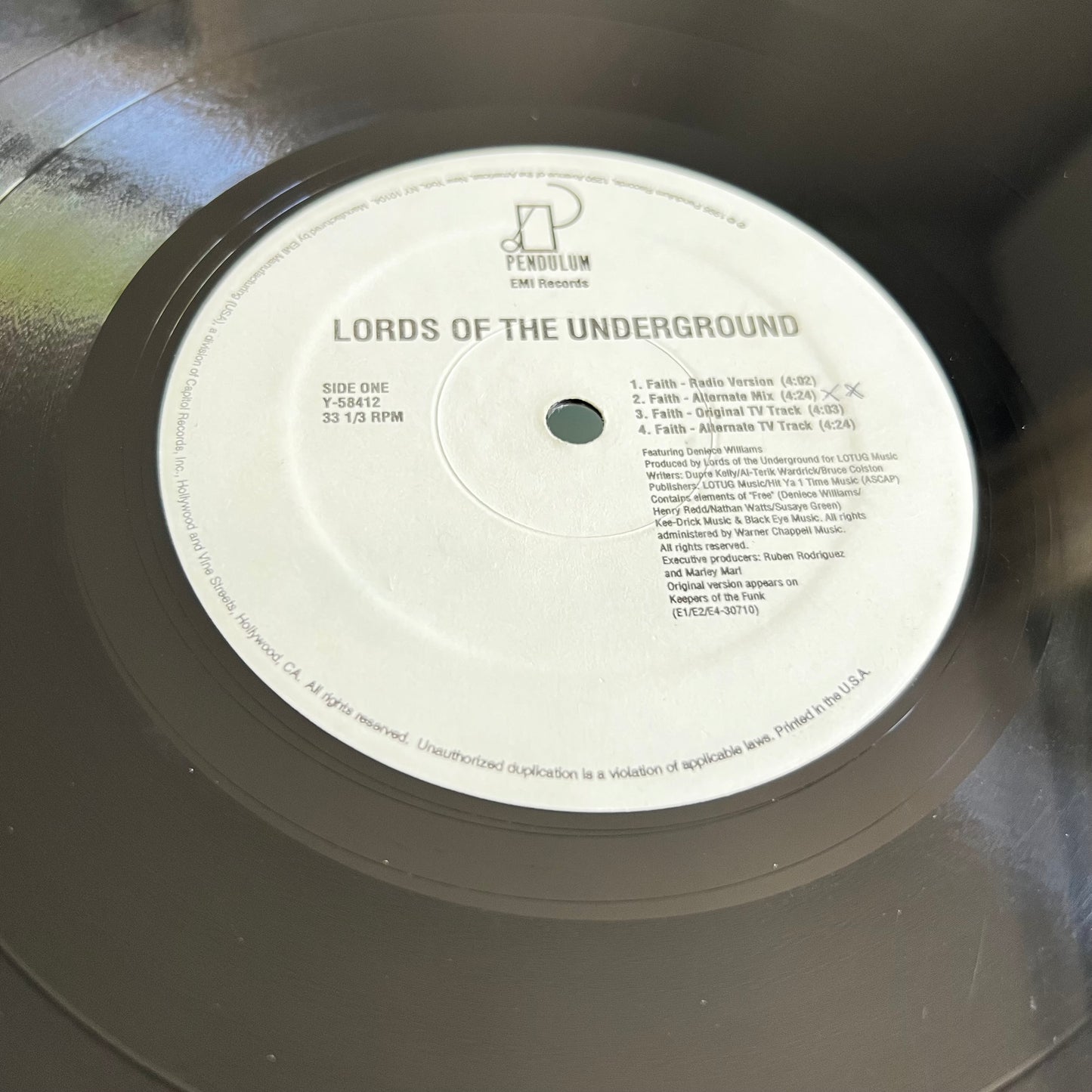 Lords Of The Underground - Faith - Single 1995