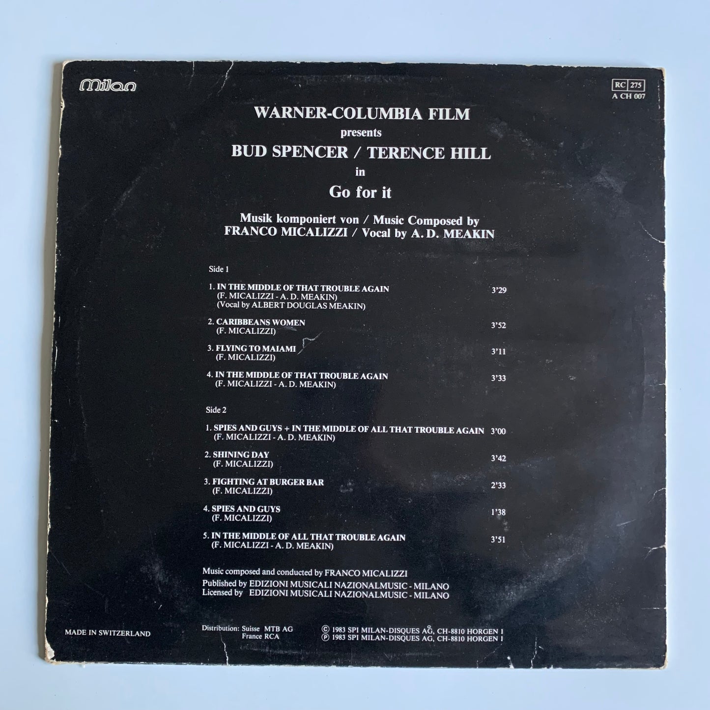 Franco Micalizzi - Zwei Bärenstarke Typen (Original Filmmusik) - LP 1983