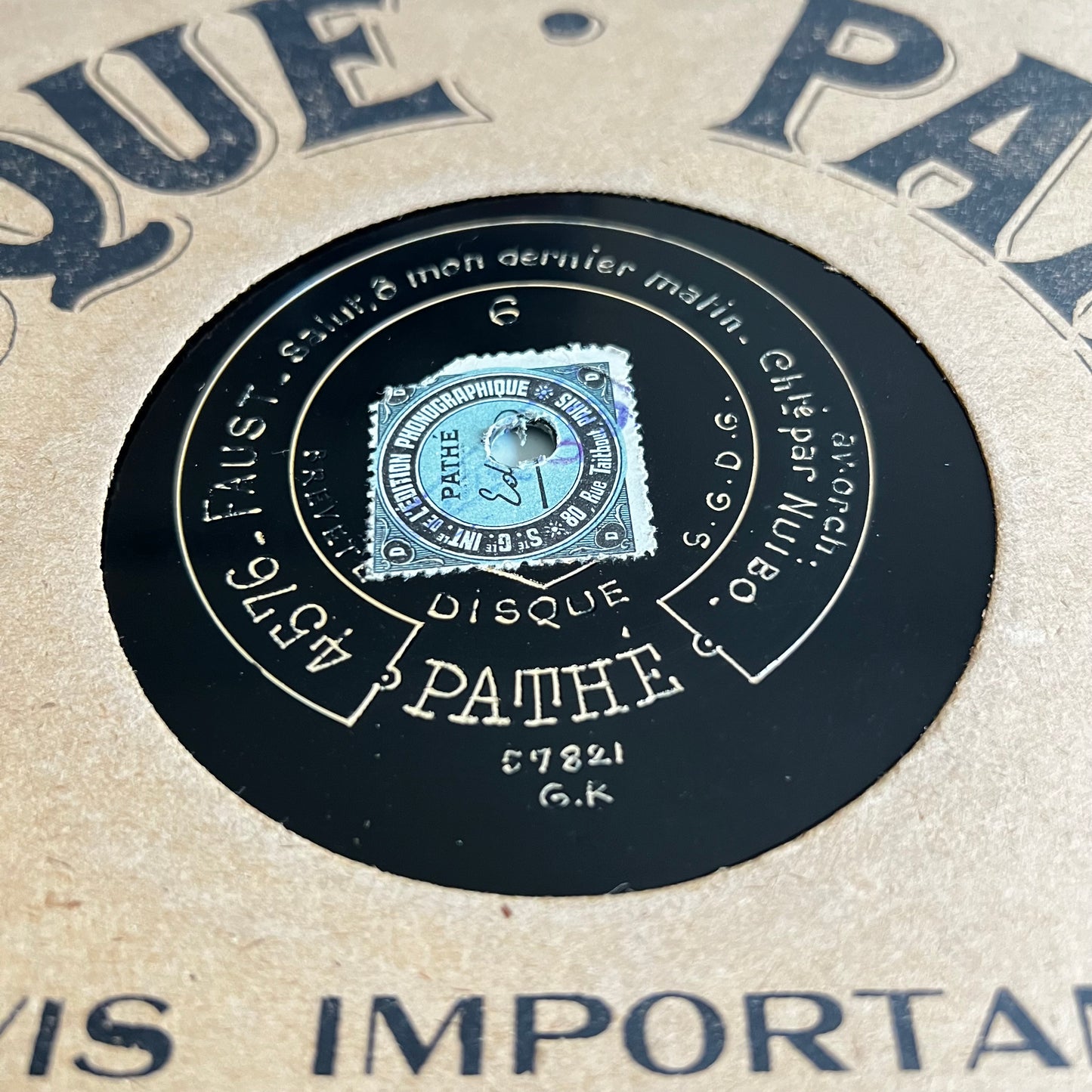 Disque Pathé - La Cloche Du Rhin / Faust - 25cm