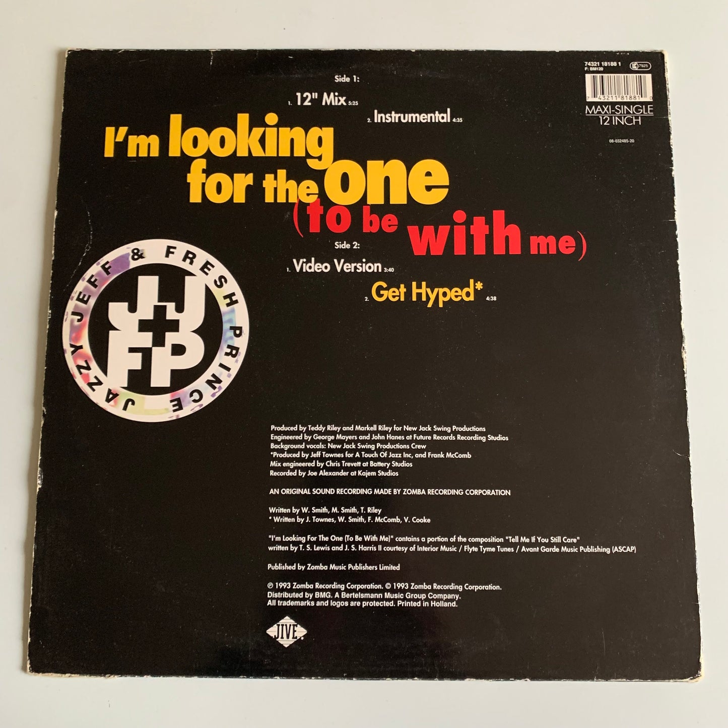 Jazzy Jeff & Fresh Prince - I'm Looking For The One (To Be With Me) - Single 1993