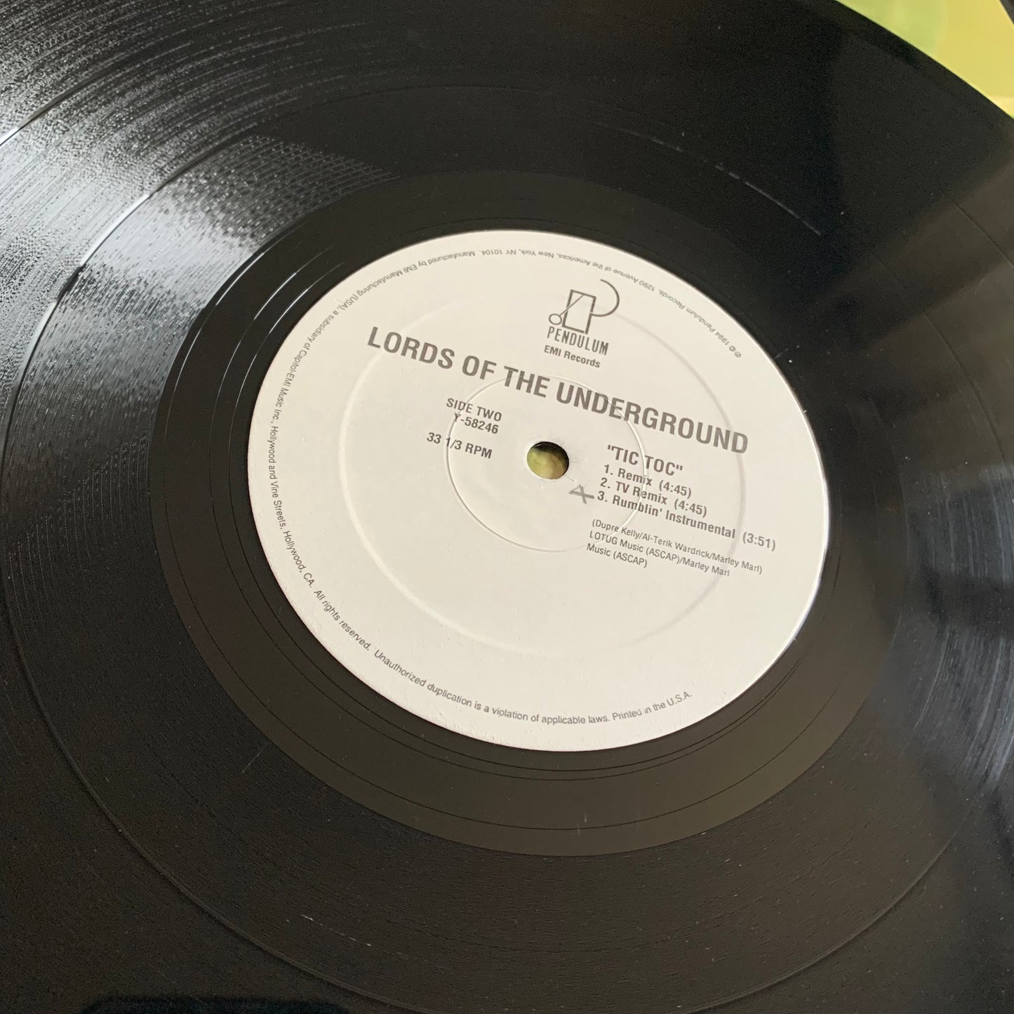 Lords Of The Underground - Tic Toc - Single 1994