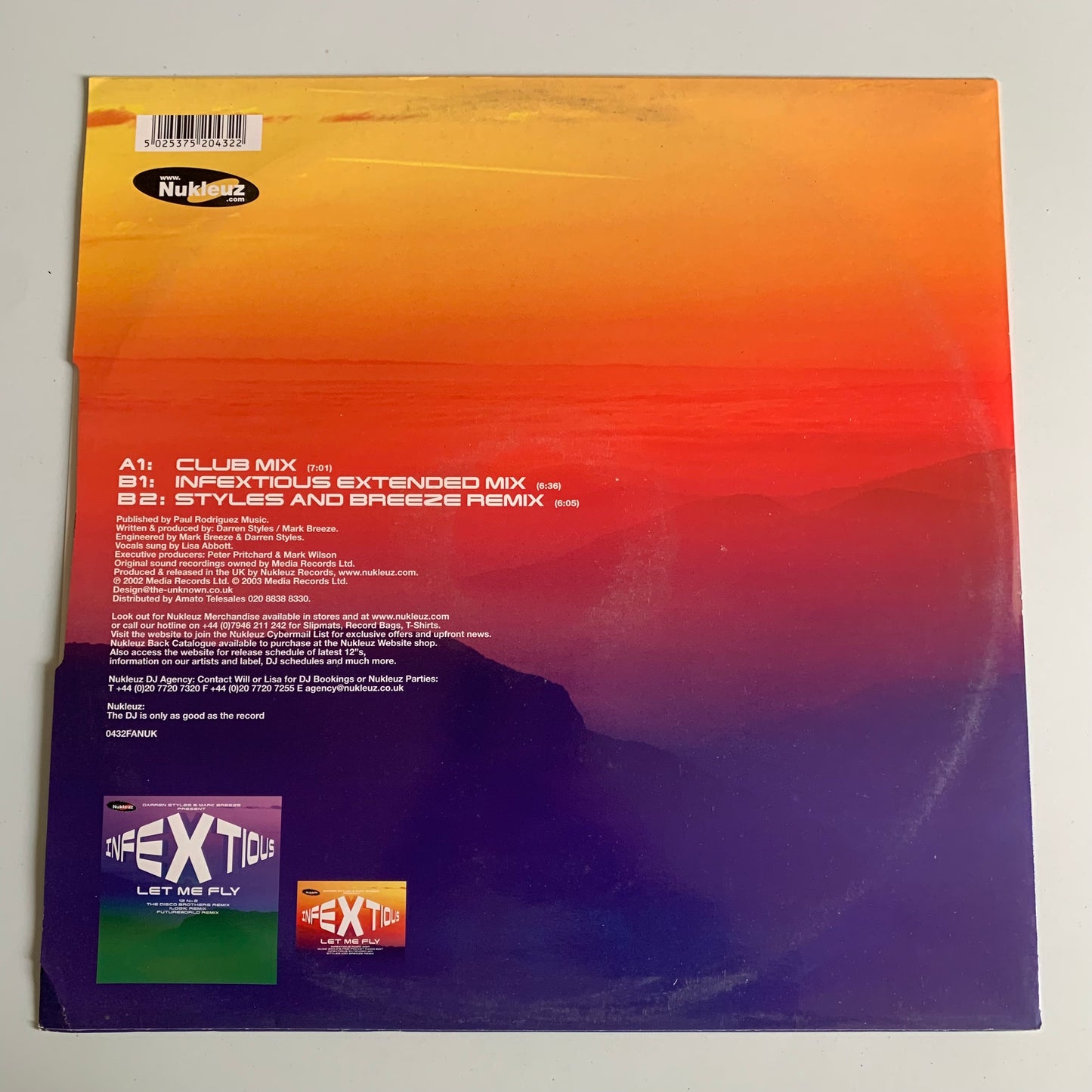 Darren Styles & Mark Breeze - Let Me Fly - 12’ 2003 Occasion