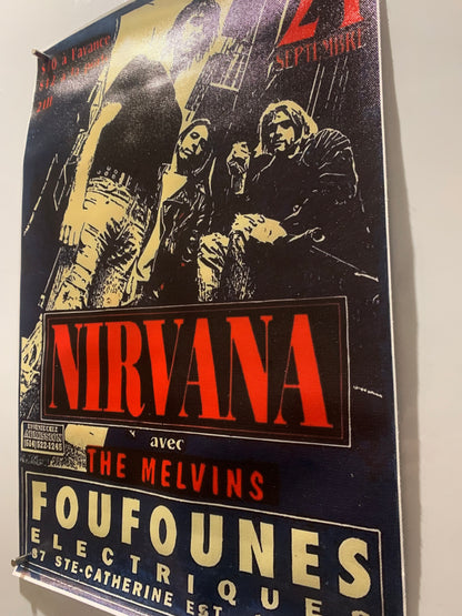 Affiche Poster en Toile - Nirvana - Foufounes Electriques, Montreal 1991 - 45/30cm