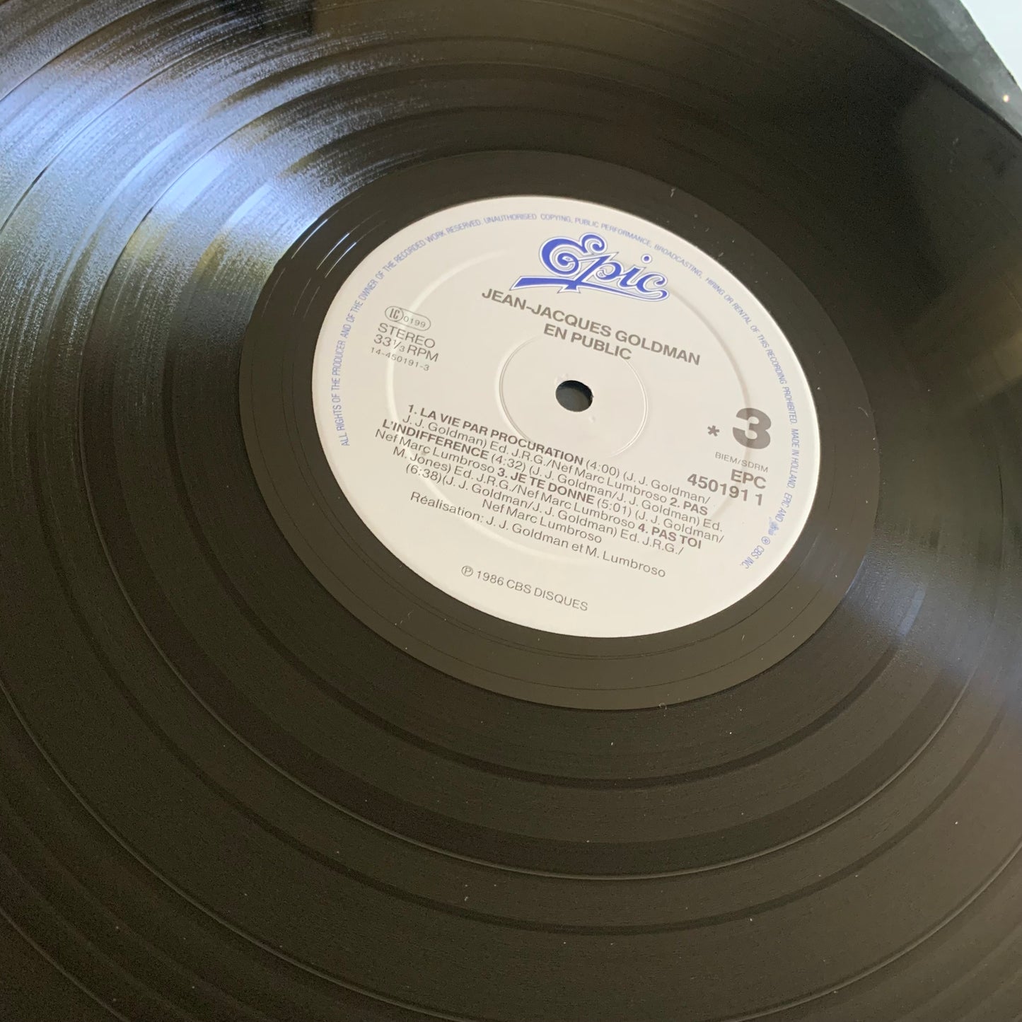 Jean Jacques Goldman - En Public - Double LP 1986 Occasion