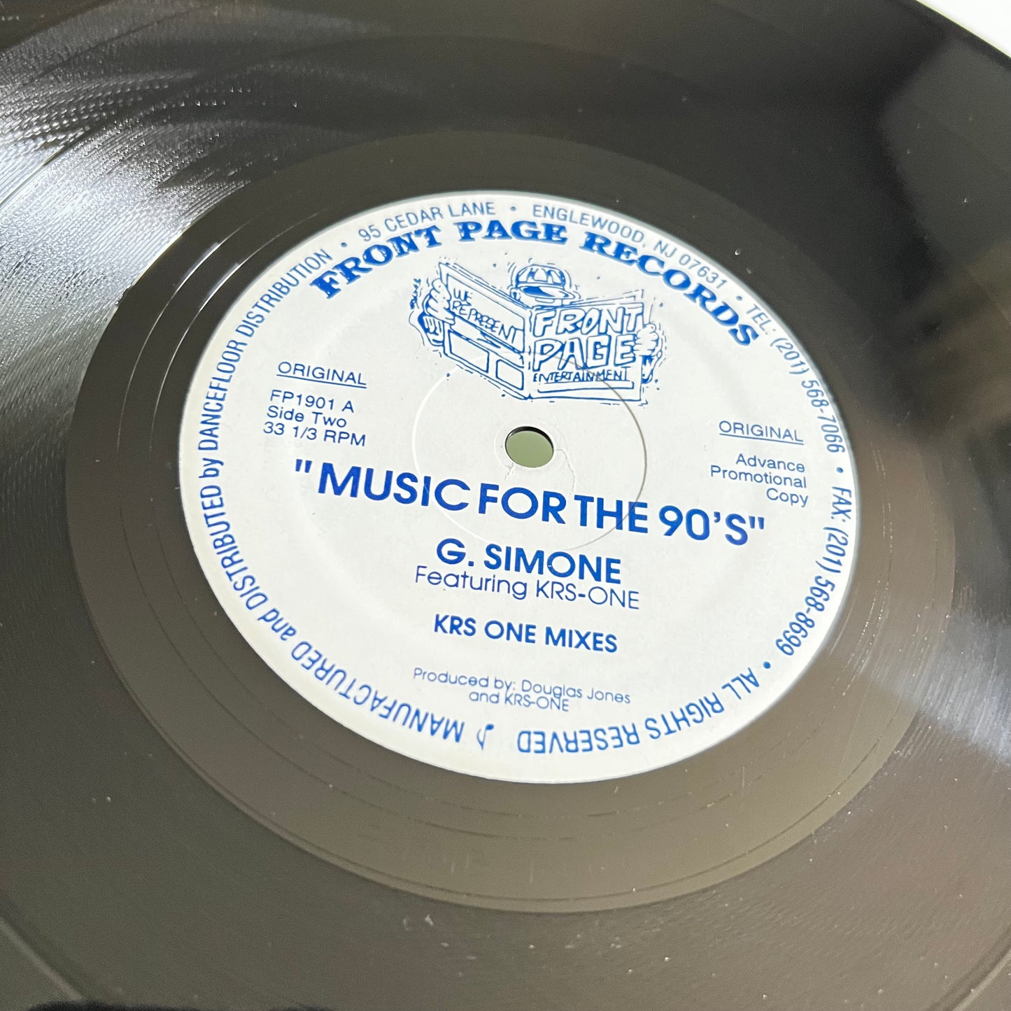 G. Simone - KRS-One - Music For The 90's - Single Promo 1994