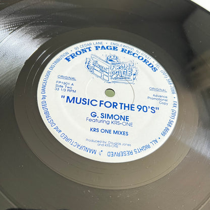 G. Simone - KRS-One - Music For The 90's - Single Promo 1994