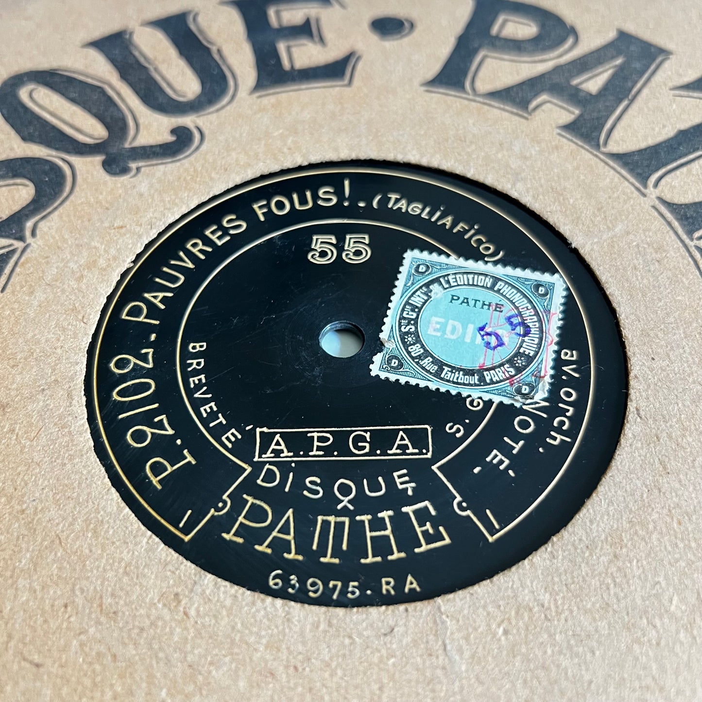 Disque Pathé - Pauvres Fous - La Voix Des Chênes - 29cm