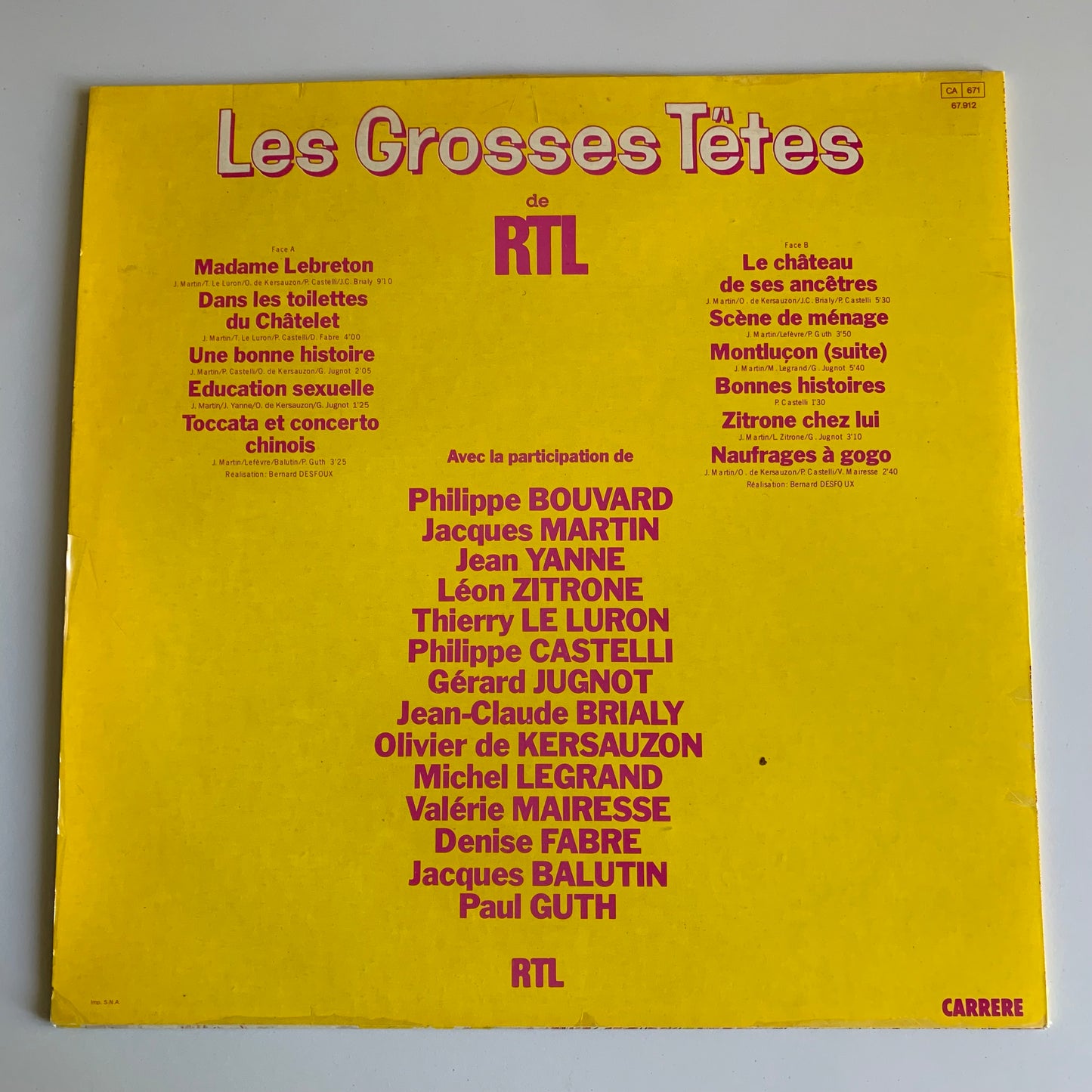 Les Grosses Têtes - Les Grosses Têtes De RTL Vol 3 - 33 tours 1982 Occasion