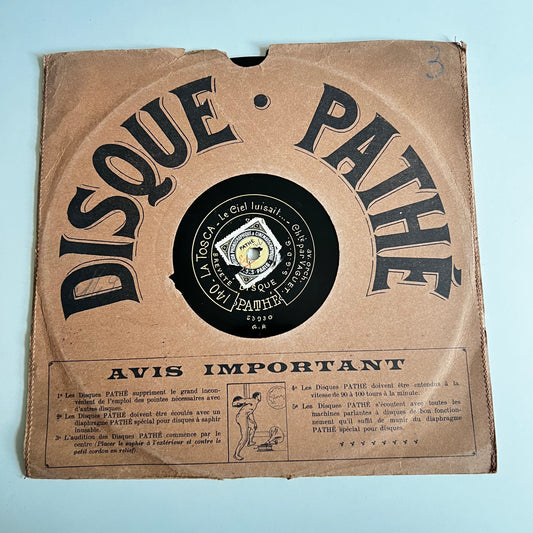 Disque Pathé - Paillasse / la Tosca - 25cm