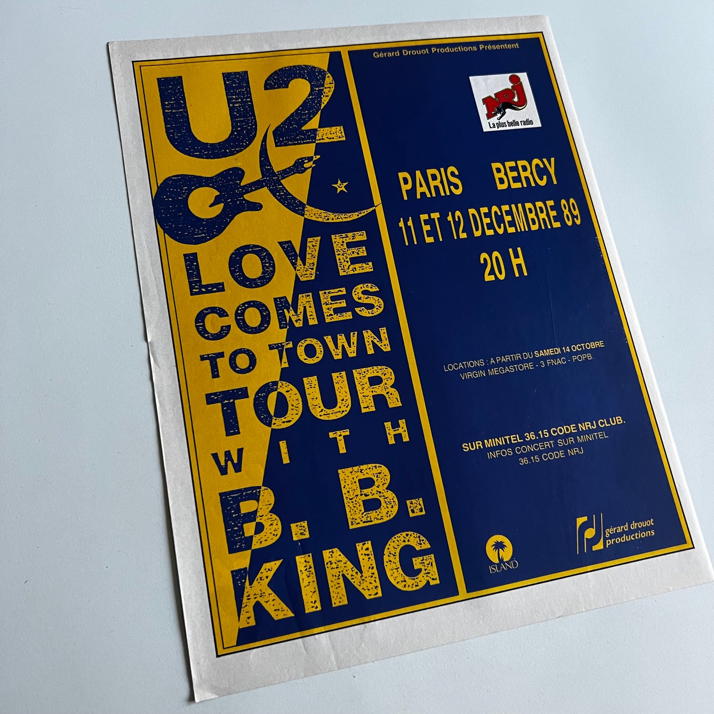 Affiche Originale Concert U2 1989 - Page de Magazine 30x23cm
