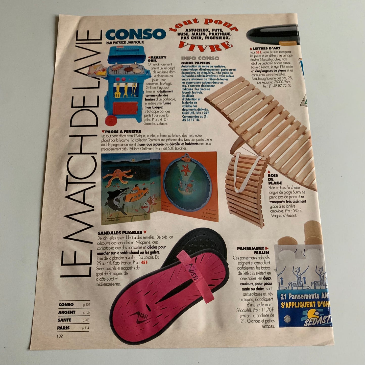 Affiche Originale Pink Floyd - Concert Chantilly 1994 - Page de Magazine 30x23cm