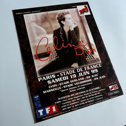 Affiche Originale Concert Céline Dion 1999 - Page de Magazine 30x23cm