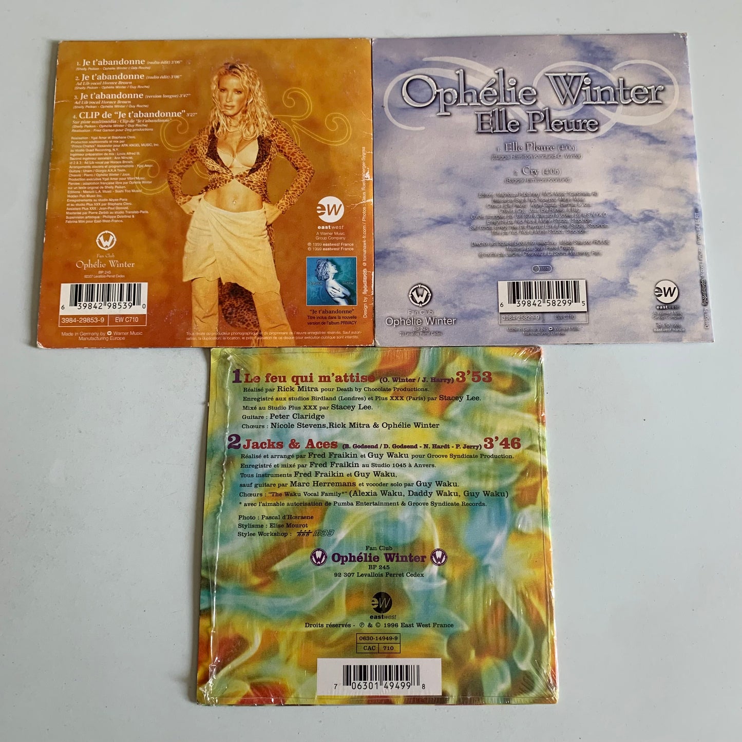 Lot CD - Ophélie Winter - Elle Pleure - Le Feu Qui M'attise - Je T'Abandonne - Single Occasion