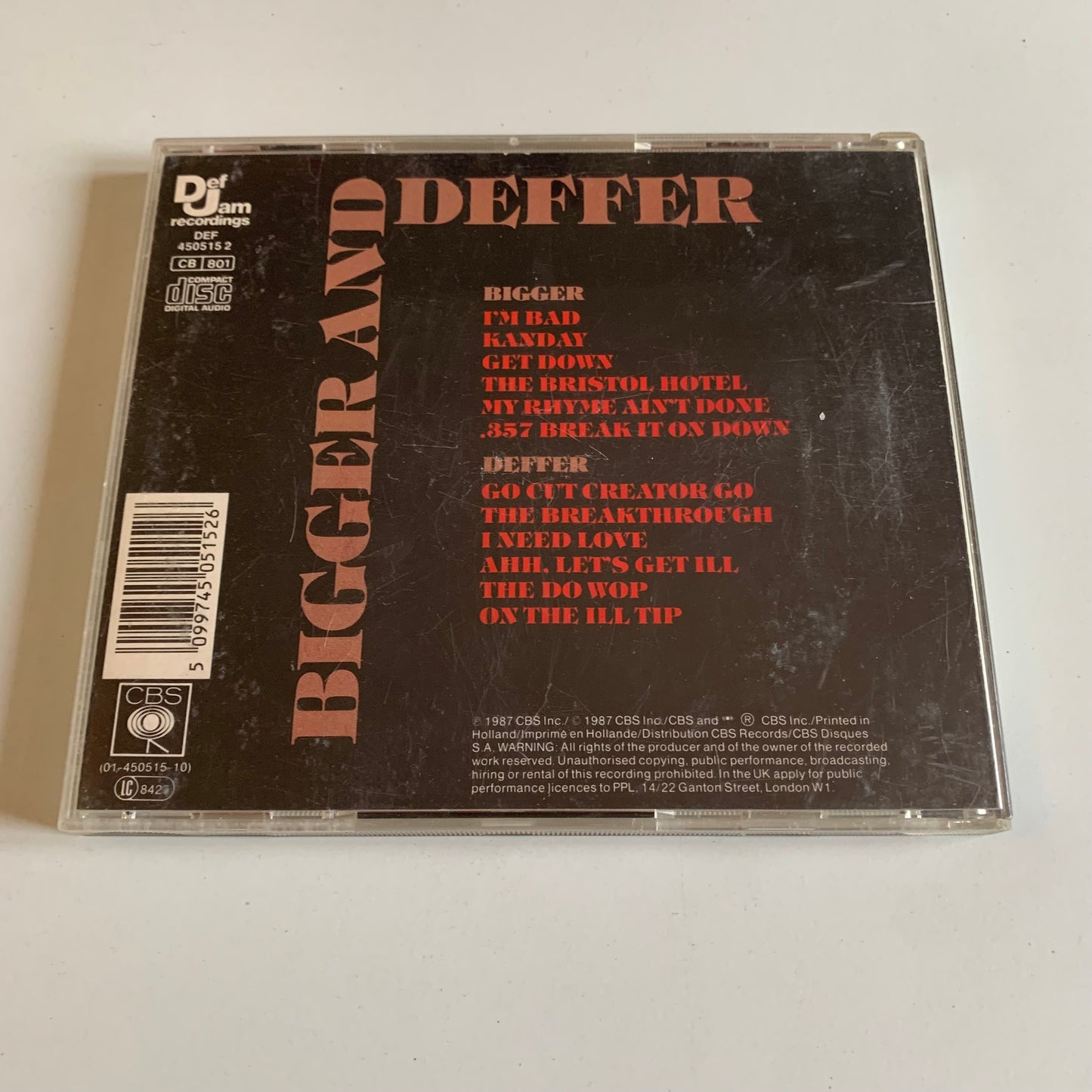 CD - LL Cool J - Bigger And Deffer  - 1987 Occasion