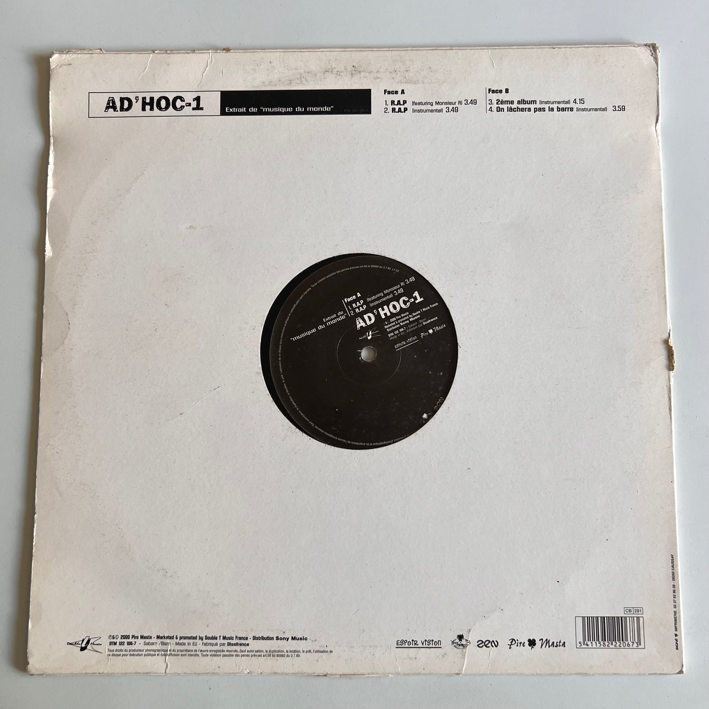 Ad'Hoc-1 - R.A.P. / On Lâchera Pas la Barre - Single 2000