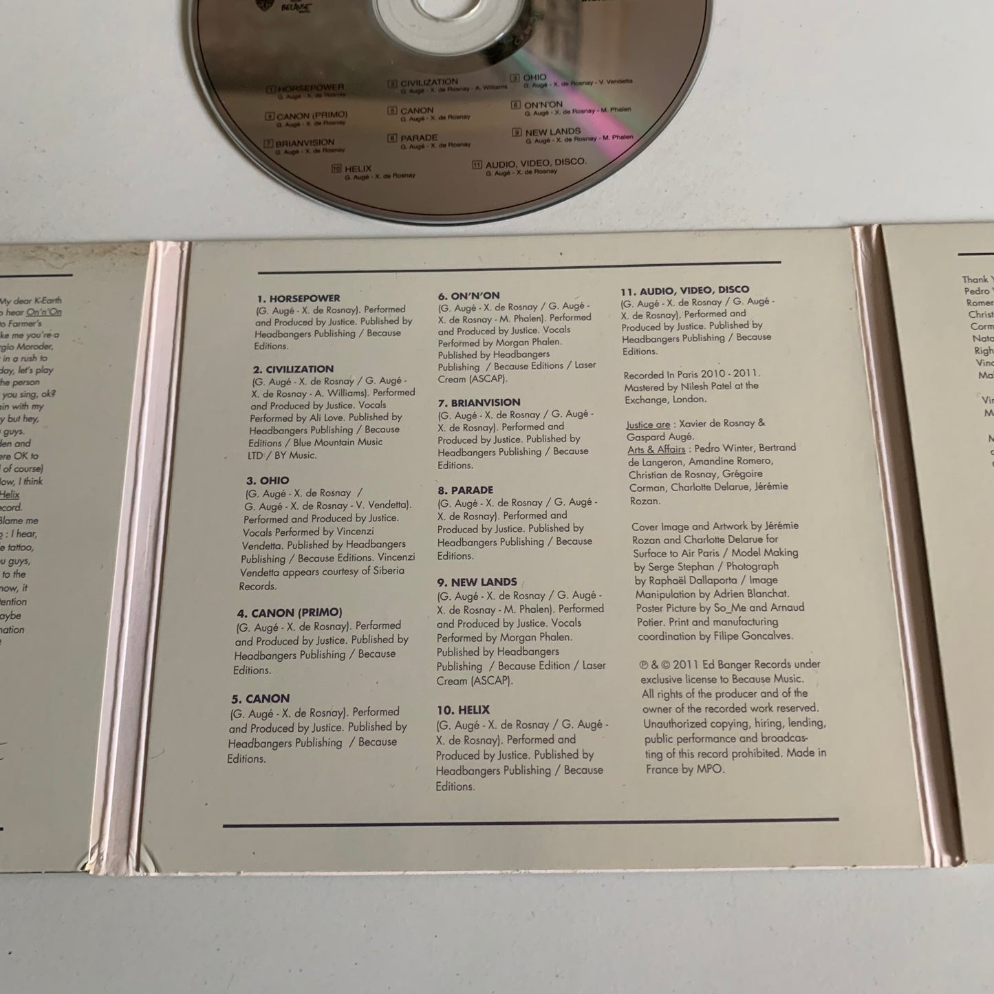 CD - Justice - Audio, Video, Disco. - 2011 Occasion