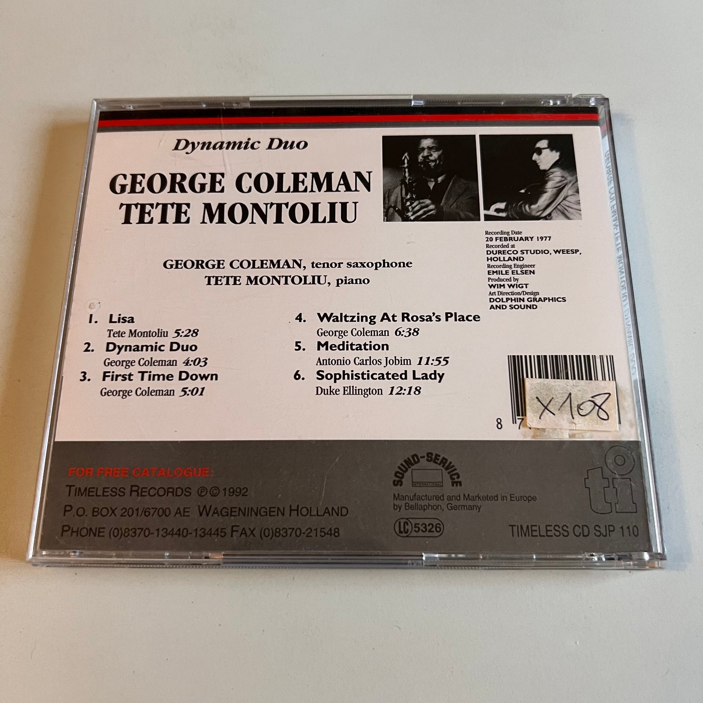 CD - George Coleman - Tete Montoliu - Dynamic Duo - 1992