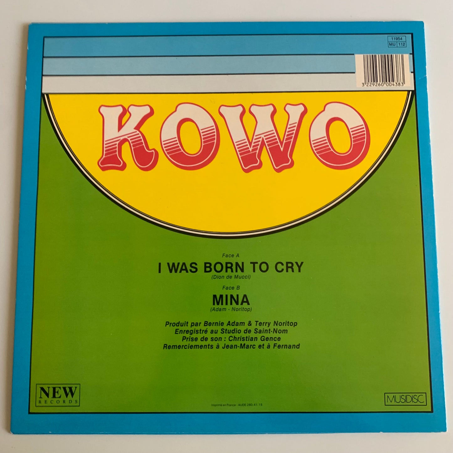 Kowo - I Was Born To Cry - Maxi 1986 Occasion