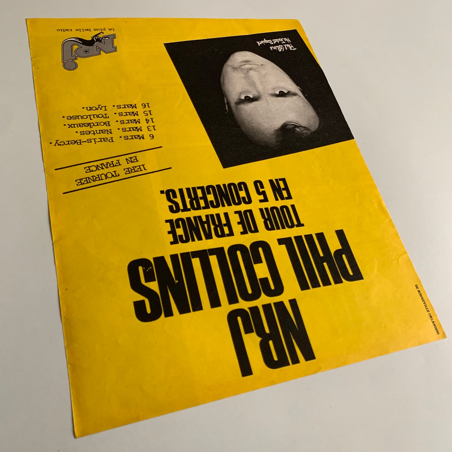 Affiche Originale Phil Collins - Tour de France 1985 - Page de Magazine 30x23cm