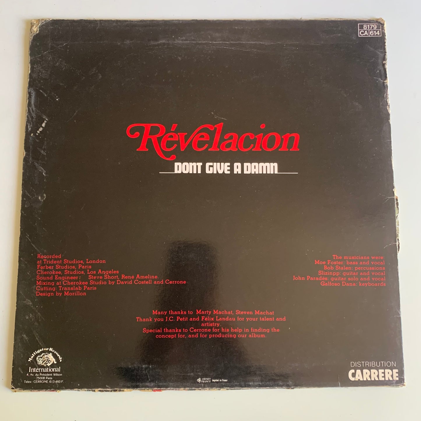 Revelacion - Don't Give A Damn / Living It Up - Single 1982 Occasion