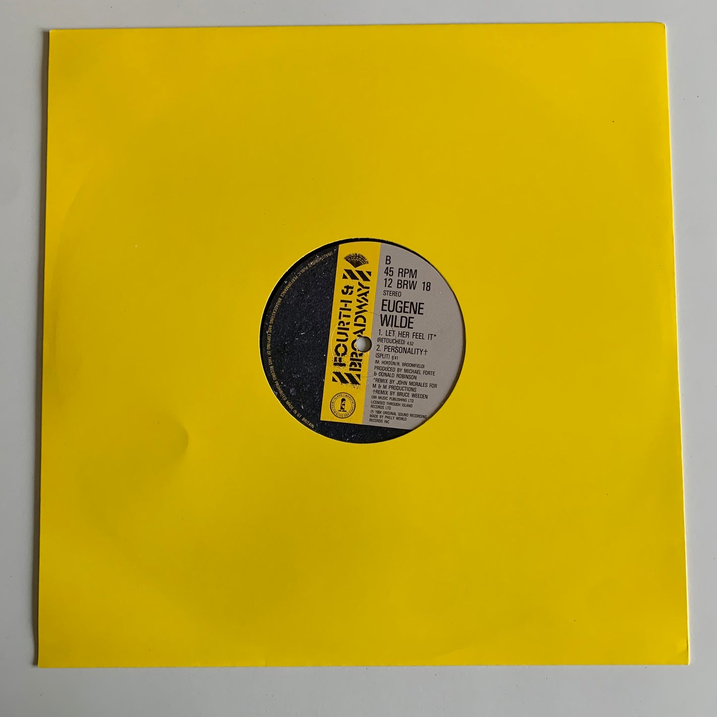 Eugene Wilde - Personality - Single 1984