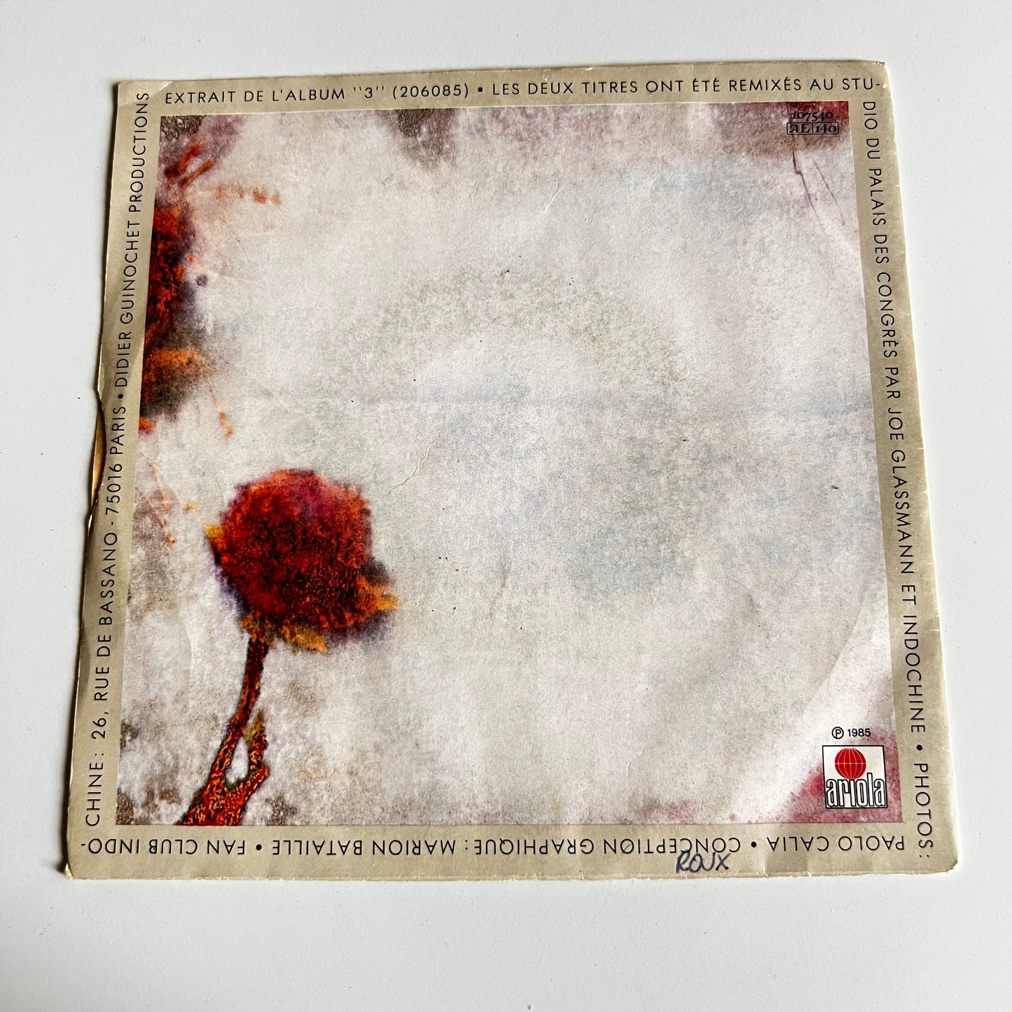 Indochine - 3e Sexe / 3 Nuits Par Semaine - Single 1985