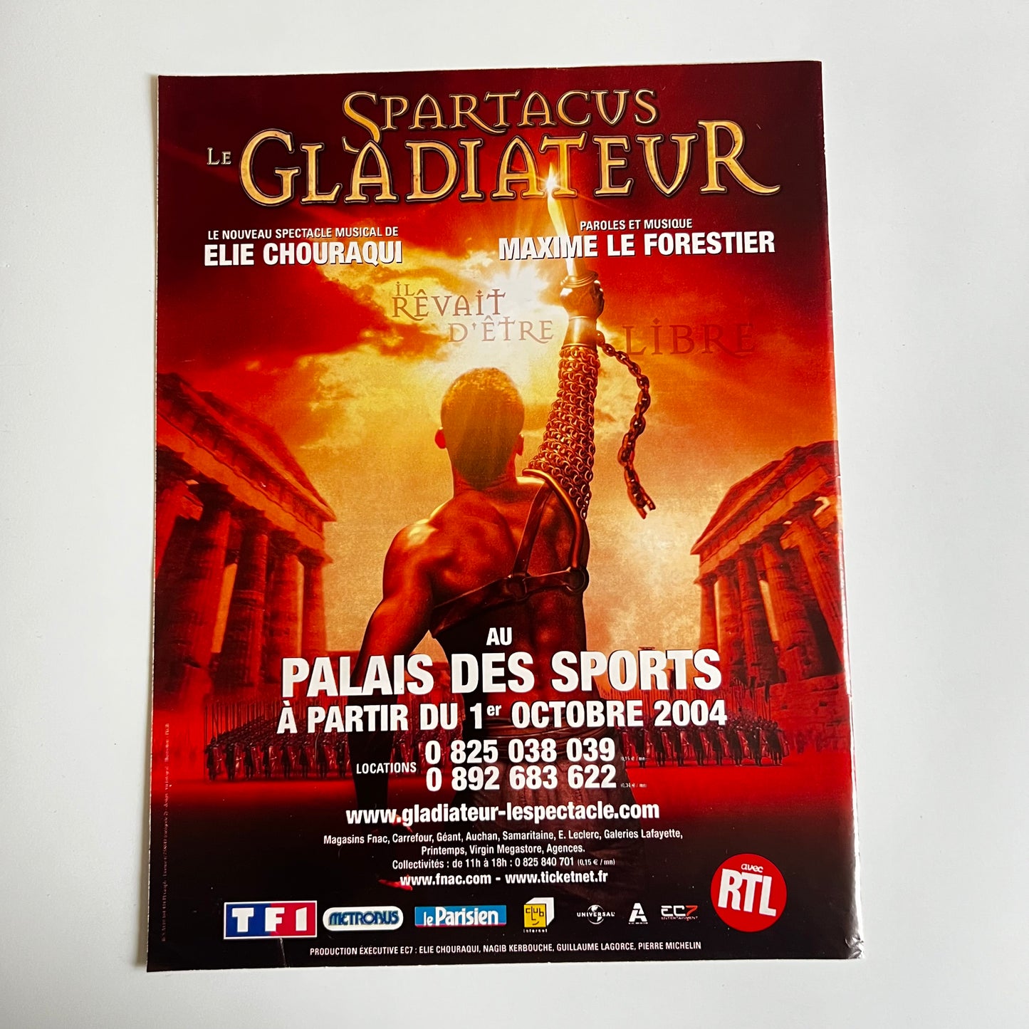 Affiche Originale Spectacle Le Gladiateur 2004 - Page de Magazine 30x23cm
