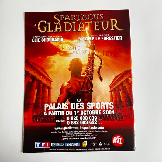 Affiche Originale Spectacle Le Gladiateur 2004 - Page de Magazine 30x23cm