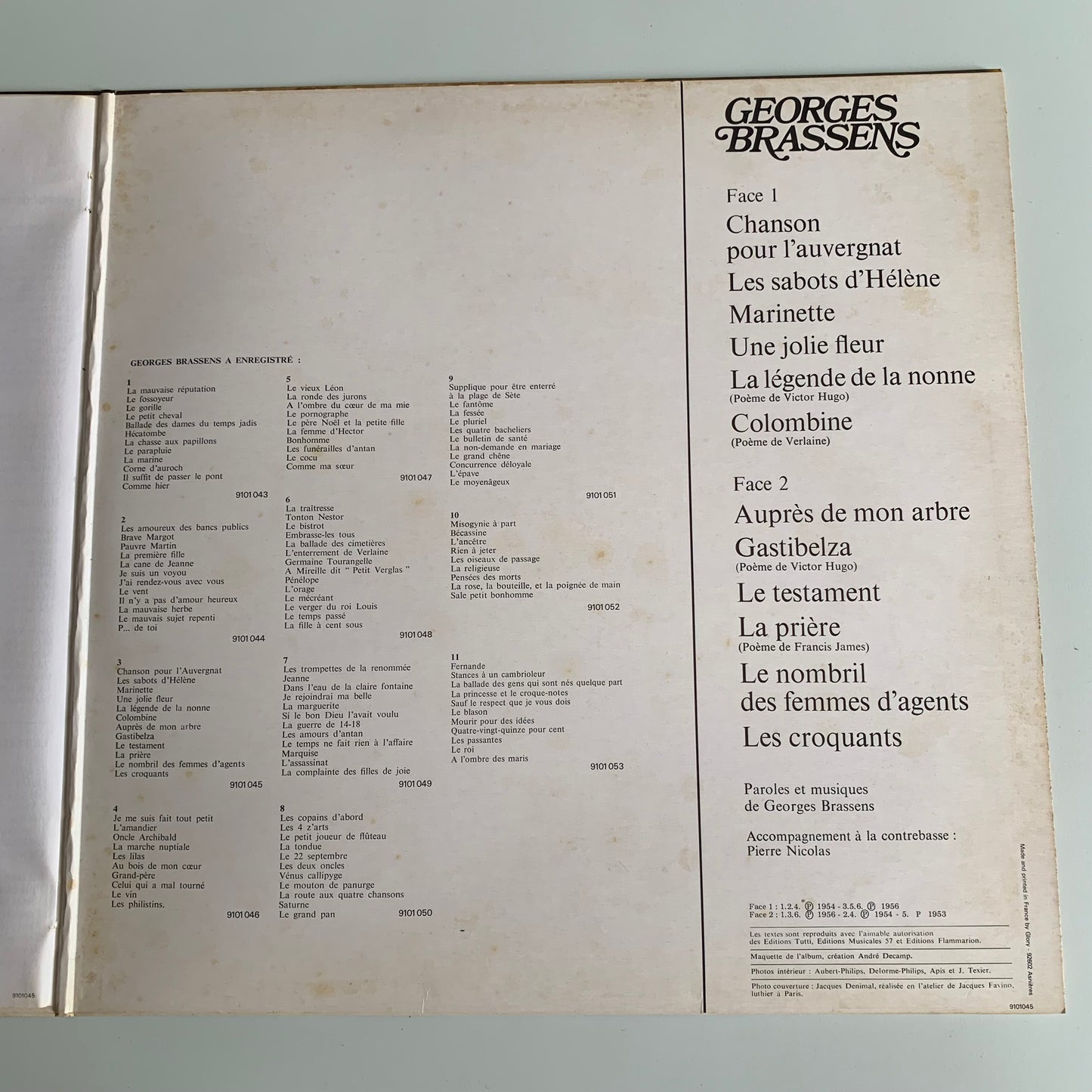Georges Brassens - 3 - Chanson Pour L'Auvergnat - Occasion