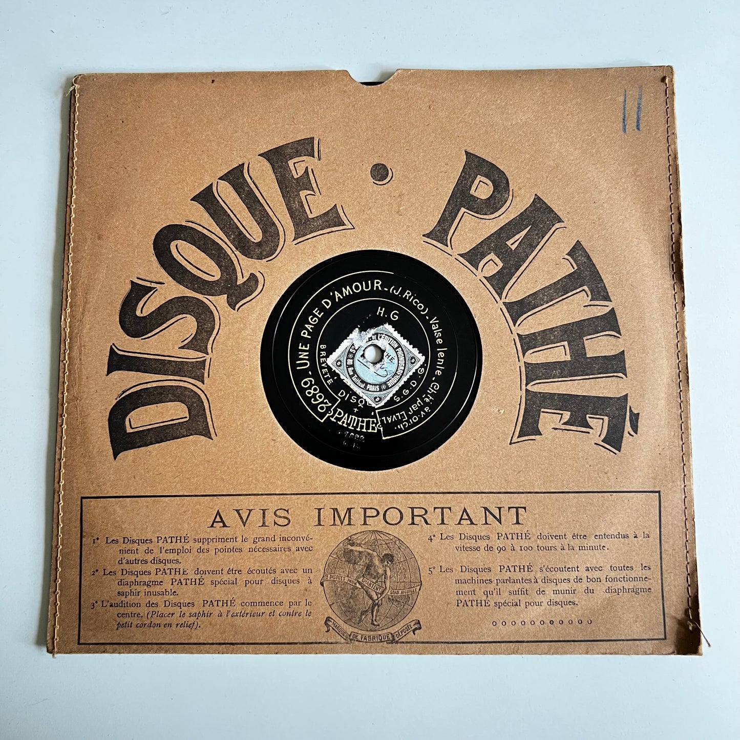 Disque Pathé - Le Sonneur Des Amours - Une Page D’Amour - 25cm