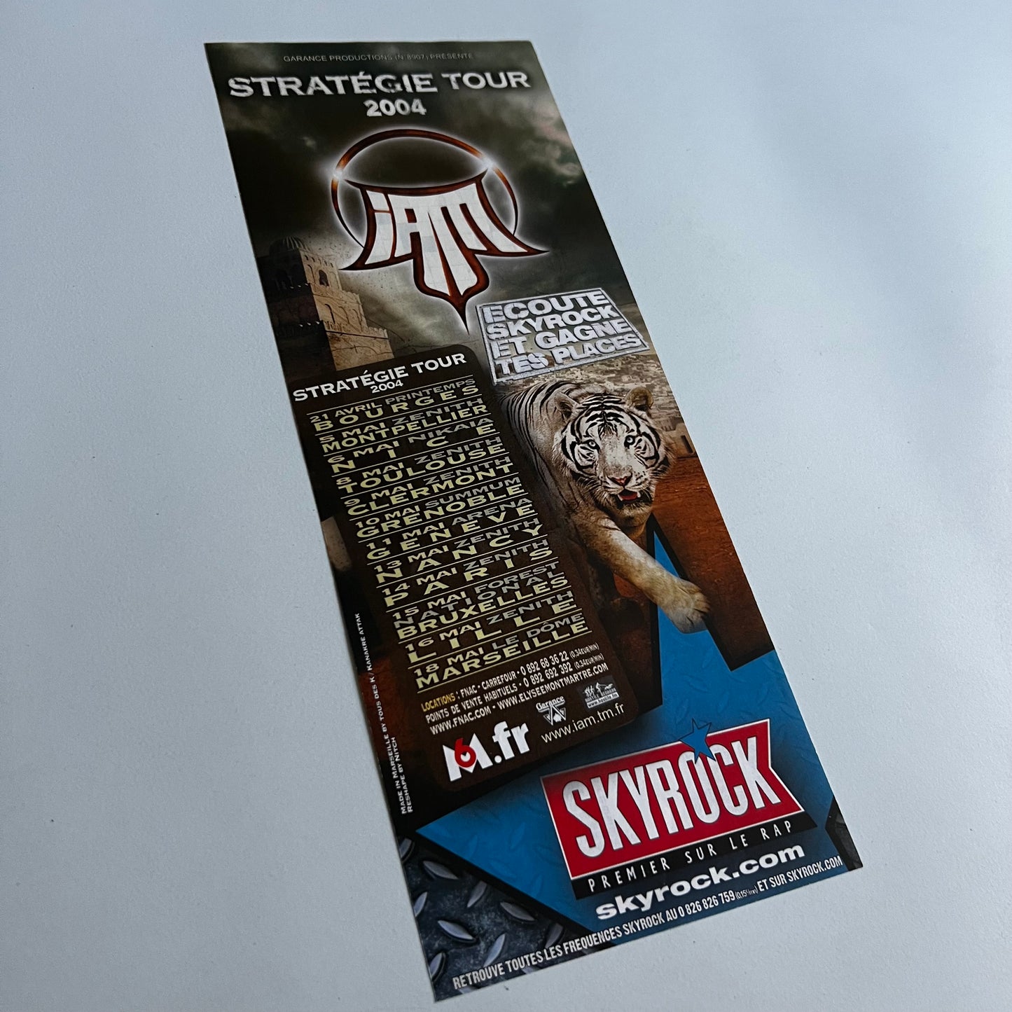 Affiche Originale Concert IAM Stratégie Tour 2004 - Page de Magazine 30x11,5cm