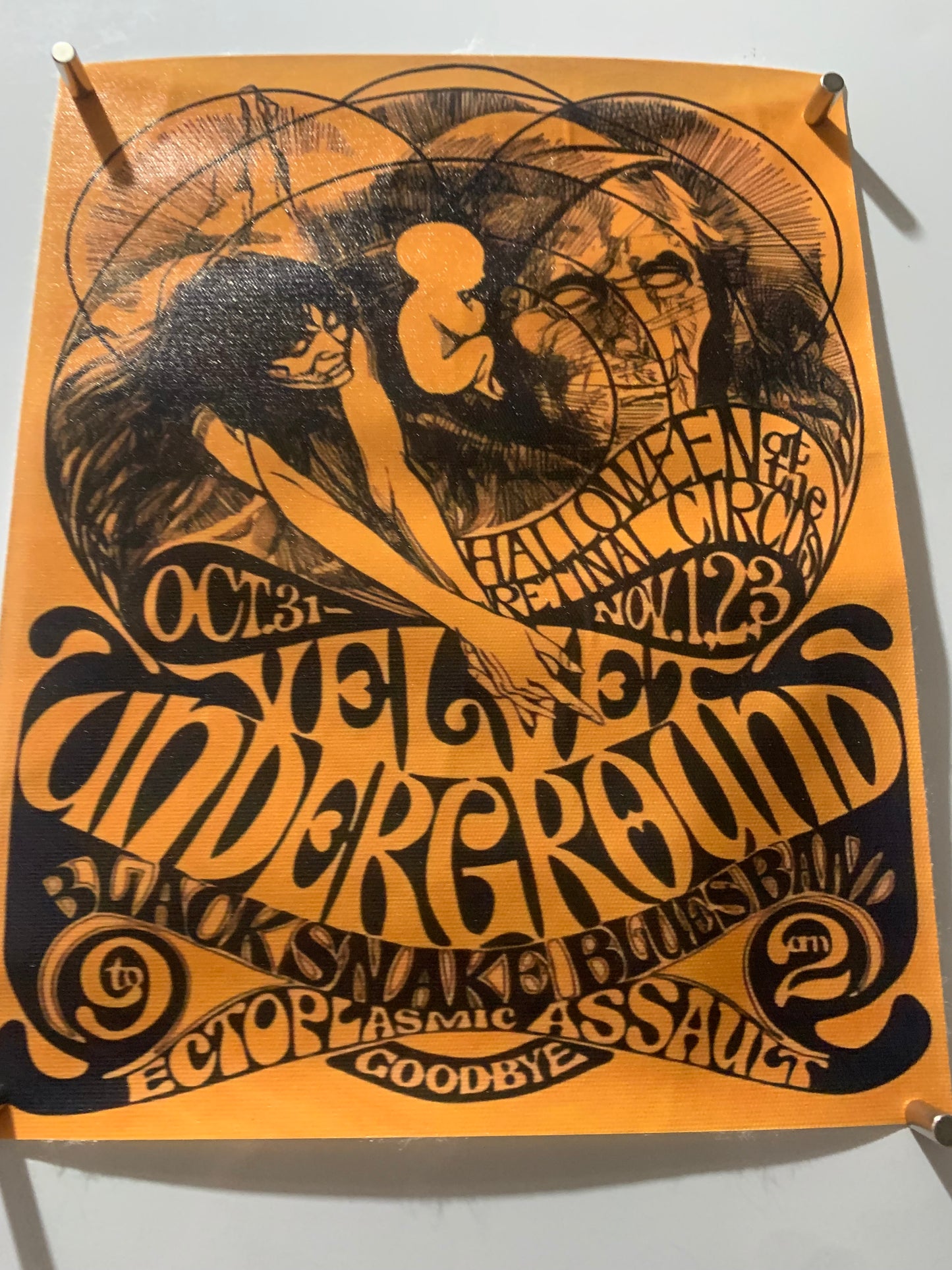 Affiche Poster en Toile - Velvet Underground at Halloween Retinal Circus 1968 - 25/20cm