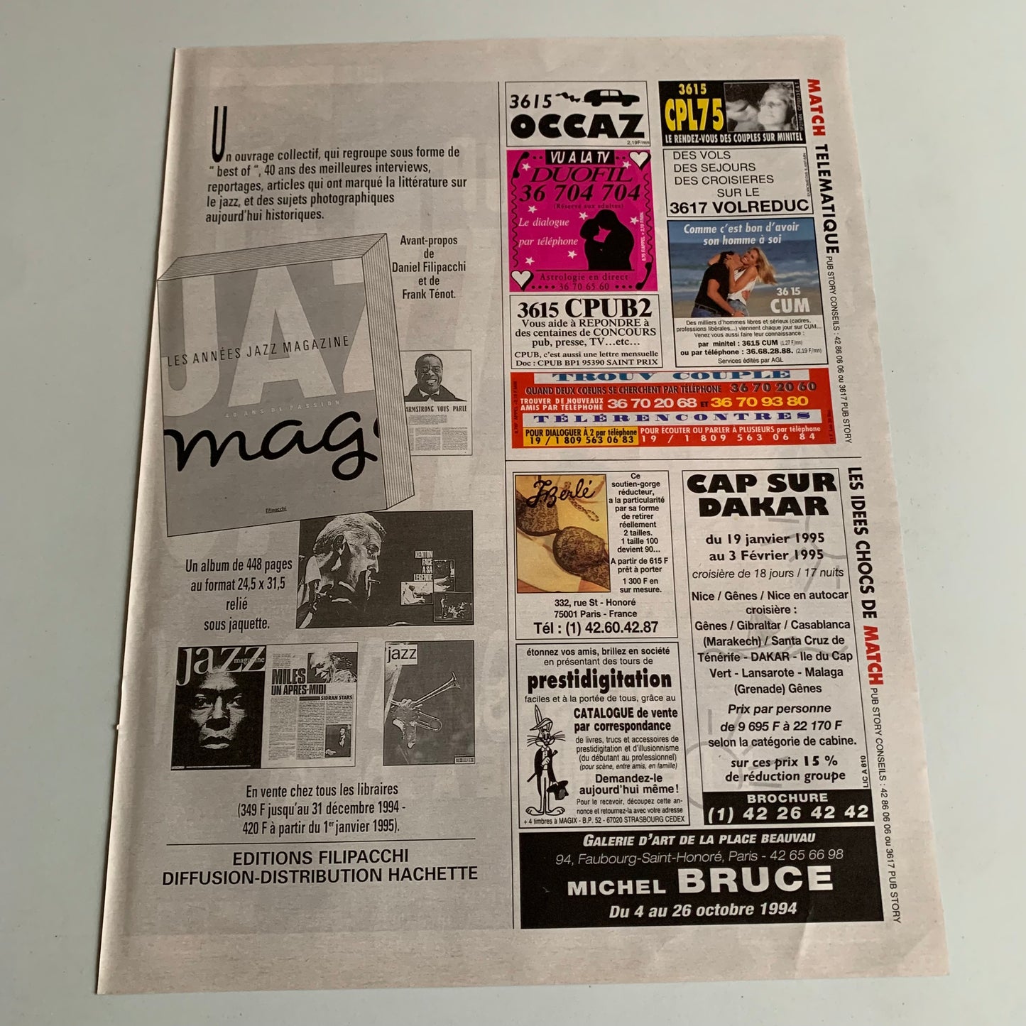 Affiche Originale ZZ Top  - Concert 1994 - Page de Magazine 30x23cm