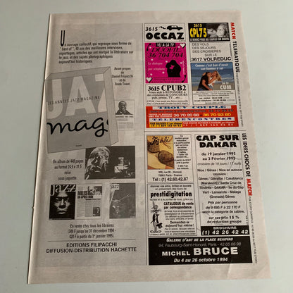 Affiche Originale ZZ Top  - Concert 1994 - Page de Magazine 30x23cm