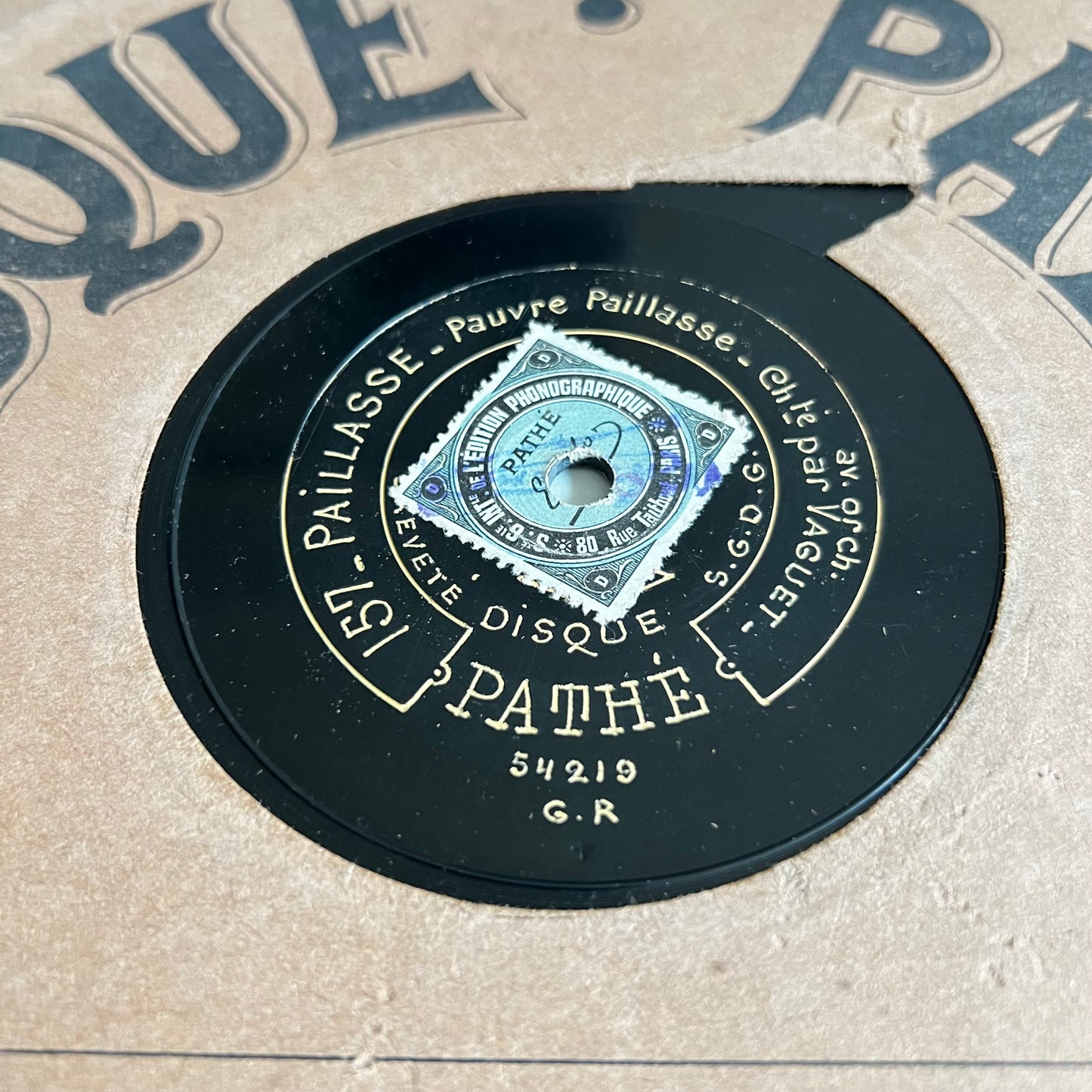 Disque Pathé - Paillasse / la Tosca - 25cm