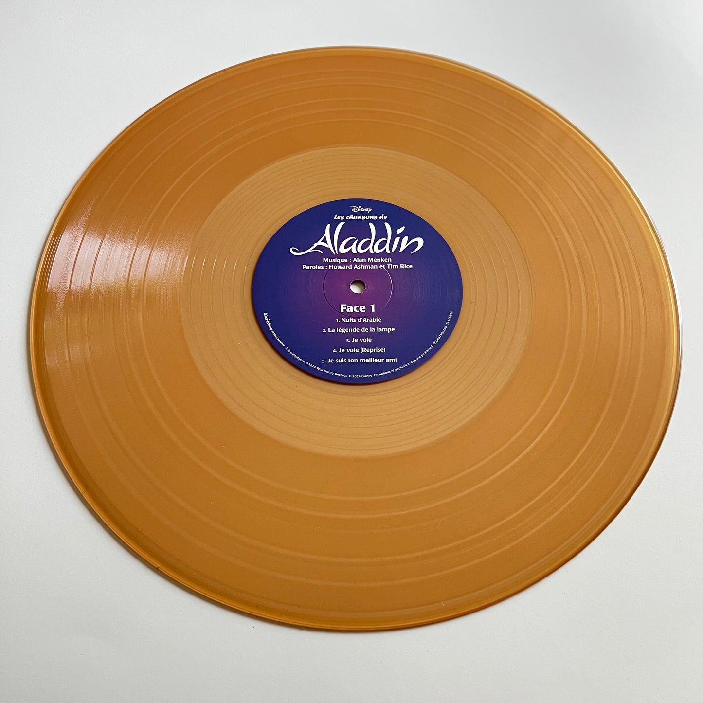 Disney - Les Chansons De Aladdin - LP Transparent Gold 2024