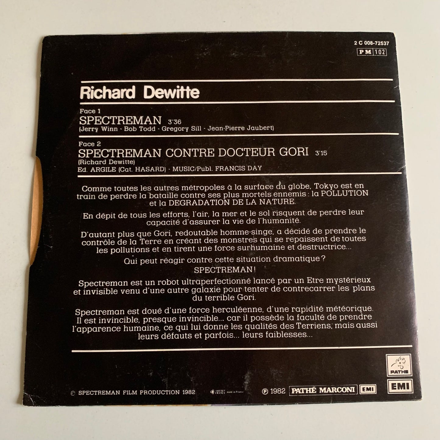 Richard Dewitte - Spectreman (Musique Du Feuilleton A2) - Single 1982 Occasion